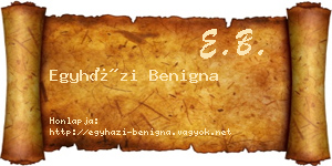 Egyházi Benigna névjegykártya